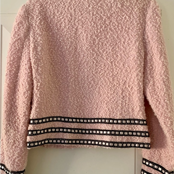 DStudio Pink Black Wool Blend Channel Style Short Jacket Size 4 - Picture 2 of 3